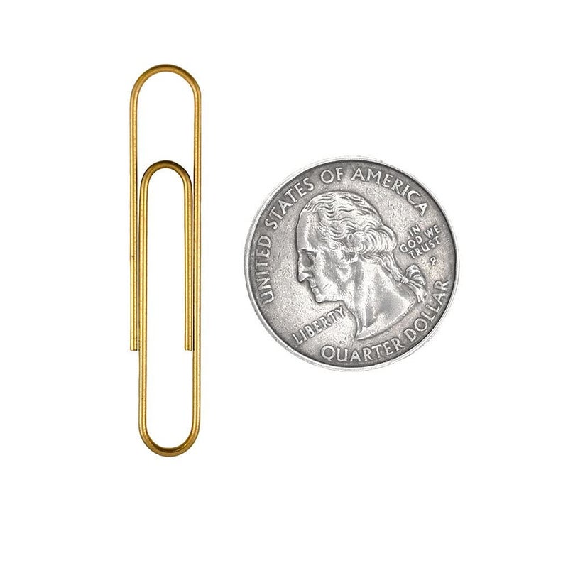 JAM Paper Colored Jumbo Paper Clips - Gold Paperclips - 75/pack - Image 5